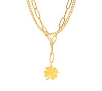 GGYTMQL 925 Collana di Trifoglio a Quattro Foglie in Argento in Argento Sterling per Donne Ciondolo Trifoglio Minimalista - Collana di Trifoglio a Quattro Foglie Collana Alhambra