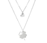 GGYTMQL 925 Collana di Trifoglio a Quattro Foglie Minimalista in Argento Sterling per Donne e Ragazze, Semplice Ciondolo Trifoglio - Collana a Trifoglio a 4 Foglie, Collana Alhambra