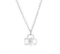 GGYTMQL 925 Collana di Trifoglio a Quattro Foglie Minimalista in Argento Sterling per Donne e Ragazze, Semplice Ciondolo Trifoglio - Collana a Trifoglio a 4 Foglie, Collana Alhambra