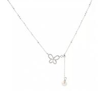 GGYTMQL 925 Collane a Farfalla per Donne Temperamento per Le Perle Clavicle Chain Gioielli di Girocollo