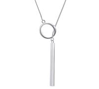 GGYTMQL 925 collane a Pendente Geometrica della Linea Circolare Rotonda in Argento Sterling per Donne Gioielli in Argento Sterling
