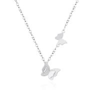 GGYTMQL 925 Crane a Farfalla Doppia per Donne coglioni di Clavicle Clavicle a Ciondolo Piccolo Gioiello Fresco