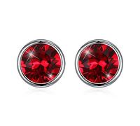 GGYTMQL 925 Cristalli in Argento Sterling da Orecchini a Borchie Rotonda in Argento Sterling per Donne Accessori per Gioielli