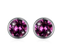 GGYTMQL 925 Cristalli in Argento Sterling da Orecchini a Borchie Rotonda in Argento Sterling per Donne Accessori per Gioielli