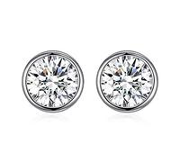 GGYTMQL 925 Cristalli in Argento Sterling da Orecchini a Borchie Rotonda in Argento Sterling per Donne Accessori per Gioielli