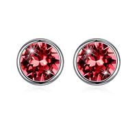 GGYTMQL 925 Cristalli in Argento Sterling da Orecchini a Borchie Rotonda in Argento Sterling per Donne Accessori per Gioielli
