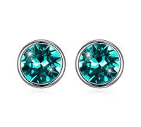 GGYTMQL 925 Cristalli in Argento Sterling da Orecchini a Borchie Rotonda in Argento Sterling per Donne Accessori per Gioielli