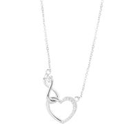 GGYTMQL 925 Crystal Cross a Forma di Cuore Collana a Sospensione Gioielli Natalizi per Donna Girocollo da Matrimonio
