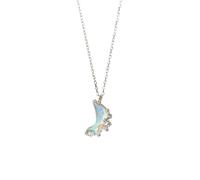 GGYTMQL 925 Crystal Moon Charm Cocklace Link Chain a Sospensione Gioielli per Il Girocollo da Sposa delle Donne