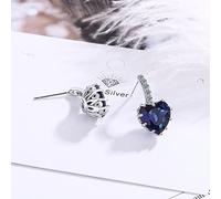 GGYTMQL 925 Orecchini a Cuore Piccoli in Argento Sterling per Orecchie di Cristallo da Donna