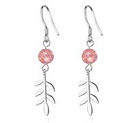 GGYTMQL 925 Orecchini a Gocce di Fragole in Argento Sterling, Orecchini a Goccia a Foglia di Nappa d'Argento, Eleganti Orecchini Pendenti a Gancio, Regalo di Gioielli per Le Donne