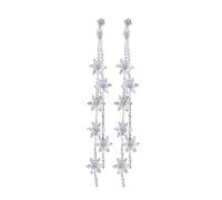 GGYTMQL 925 Orecchini a Goccia in Cristallo in Cristallo in Argento Sterling, Orecchini a Goccia di Nappa Lunga in Argento, Orecchini Pendenti di lussuosi, Gioielli per Il Regalo di Compleanno delle