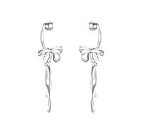 GGYTMQL 925 Orecchini in Argento Sterling Prua Che penzola per Donne, Orecchini a Spirale Twist in Argento, Eleganti Orecchini a Gancio per Le Ragazze Regalo di Gioielli per Ragazze