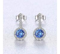 GGYTMQL 925 Orecchini Rotondi per Borchie Brillanti per Donne Eleganti Orecchini di Fidanzamento in Pietra Natale