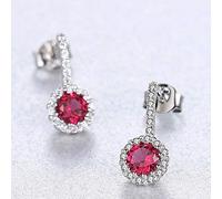 GGYTMQL 925 Orecchini Rotondi per Borchie Brillanti per Donne Eleganti Orecchini di Fidanzamento in Pietra Natale