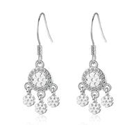 GGYTMQL 925 Oreri di Orecchini in Argento in Argento Sterling, Orecchini a Goccia con Gocce di Fiocchi di Zirconia in Argento, Orecchini delicati per Le Donne