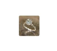 GGYTMQL 925 Silver Women's Ring Round Gem Sapphire Topaz Zircon Engage Stone Engage Anniversario Regalo Bridal Ring Accogliente (8#)