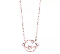 GGYTMQL 925 Star Planet Charm Clavicle Chain Pendente Collana per Il Girocollo di Gioielli