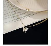 GGYTMQL 925 Sterling in Argento a Doppio Strato a Doppio Strato Cravatta Lampeggiante Diamanti Lampeggiante Catena di clavicole Carina clavicola squisita Regalo di Gioielli squisiti