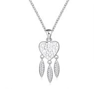 GGYTMQL 925 Sterling Silver Feather Charm Collana Ciondolo Dream Silver Dream Catcher Dichiarazione Copia