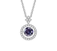 GGYTMQL Accessori 1ct Collana moissanita Taglio Rotondo per Donne D Colore Diamond Necklace Ciondolo per Le Donne