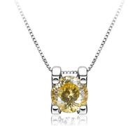 GGYTMQL Accessori - 1ct Rotondo Taglio d Colore 925 Collana a Sospensione moissanite in Argento in Argento per Donne