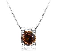 GGYTMQL Accessori - 1ct Rotondo Taglio d Colore 925 Collana a Sospensione moissanite in Argento in Argento per Donne