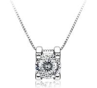 GGYTMQL Accessori - 1ct Rotondo Taglio d Colore 925 Collana a Sospensione moissanite in Argento in Argento per Donne