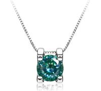 GGYTMQL Accessori - 1ct Rotondo Taglio d Colore 925 Collana a Sospensione moissanite in Argento in Argento per Donne