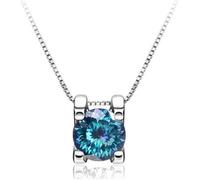 GGYTMQL Accessori - 1ct Rotondo Taglio d Colore 925 Collana a Sospensione moissanite in Argento in Argento per Donne