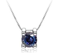 GGYTMQL Accessori - 1ct Rotondo Taglio d Colore 925 Collana a Sospensione moissanite in Argento in Argento per Donne
