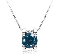 GGYTMQL Accessori - 1ct Rotondo Taglio d Colore 925 Collana a Sospensione moissanite in Argento in Argento per Donne