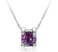 GGYTMQL Accessori - 1ct Rotondo Taglio d Colore 925 Collana a Sospensione moissanite in Argento in Argento per Donne