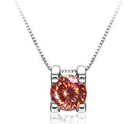 GGYTMQL Accessori - 1ct Rotondo Taglio d Colore 925 Collana a Sospensione moissanite in Argento in Argento per Donne