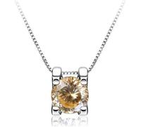 GGYTMQL Accessori - 1ct Rotondo Taglio d Colore 925 Collana a Sospensione moissanite in Argento in Argento per Donne