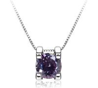 GGYTMQL Accessori - 1ct Rotondo Taglio d Colore 925 Collana a Sospensione moissanite in Argento in Argento per Donne