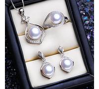 GGYTMQL Accessori 925 Set di Gioielli Perle a Ciondolo in Argento Sterling