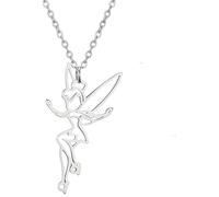 GGYTMQL Accessori Collana Fata per Donne, 925 collane a Ciondolo a Ciondolo in Argento in Argento Sterling, Collana di tintinnio, Gioielli da fiaba, Gioielli Tinkerbell