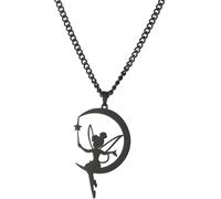 GGYTMQL Accessori Collana Fata per Donne, 925 collane a Ciondolo a Ciondolo in Argento in Argento Sterling, Collana di tintinnio, Gioielli da fiaba, Gioielli Tinkerbell