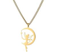 GGYTMQL Accessori Collana Fata per Donne, 925 collane a Ciondolo a Ciondolo in Argento in Argento Sterling, Collana di tintinnio, Gioielli da fiaba, Gioielli Tinkerbell