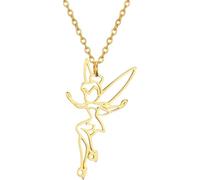 GGYTMQL Accessori Collana Fata per Donne, 925 collane a Ciondolo a Ciondolo in Argento in Argento Sterling, Collana di tintinnio, Gioielli da fiaba, Gioielli Tinkerbell