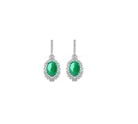 GGYTMQL Accessori Fashion Green Oval Stone n Cubic Zirconia Nove Notelle Collana Overingo