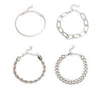 GGYTMQL Accessori per ragazze 4 pezzi Bracciali a catena regolabile impostati per donne gioielli eleganti per adolescenti braccialetti comodi per collana