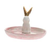 GGYTMQL Accessori per Ragazze Ceramic Piatto di stoccaggio di Gioielli Design di Coniglio Elegante Vassoio Decorativo per Collana e Cravatta per Le Orecchie