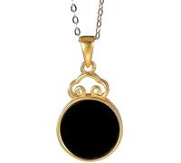 GGYTMQL Accessori Vintage S925 Collana per Donne Gold Black Black Giade Hollow Ruyi Lock Classical Gioielli Classici Collane a Ciondolo Femminile Charm Gift National Old Craft National Craft National