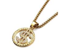 GGYTMQL Acciaio Inossidabile in Acciaio Grazioso Dollaro cronometro Ciondolo per la Collana per Gioielli Che producono Un Regalo di Compleanno Hip Hop Argento Hip Hop