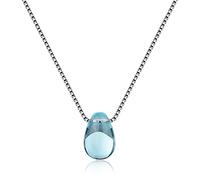 GGYTMQL Acqua Blu a Forma di Caduta craspelli cistalli collane per Gioielli da Sposa 925 Collana