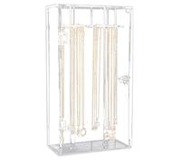 GGYTMQL Acrilico 24 Ganci Rotante per la Collana Rotante Supporto per Sospensione Display organizzatore organizzatore di Gioielli a Prova di Polvere Presente Presente