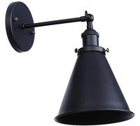 GGYTMQL American Country Wall Light Retro Industrial Vintage Regolable Wall Lampad Black Finitura Opaca con sfumatura a Imbuto E27 Sconcetto murale per la Decorazione del Negozio della Camera da