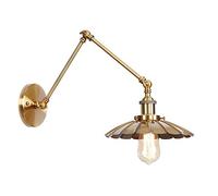 GGYTMQL American Industrial Wall Light Retroble Retro Loft Lighting Finitura in Ottone Swing Braccio a Muro con parentesi di Metallo Braccio di Braccio in Ottone Sconce per Soggiorno da Letto